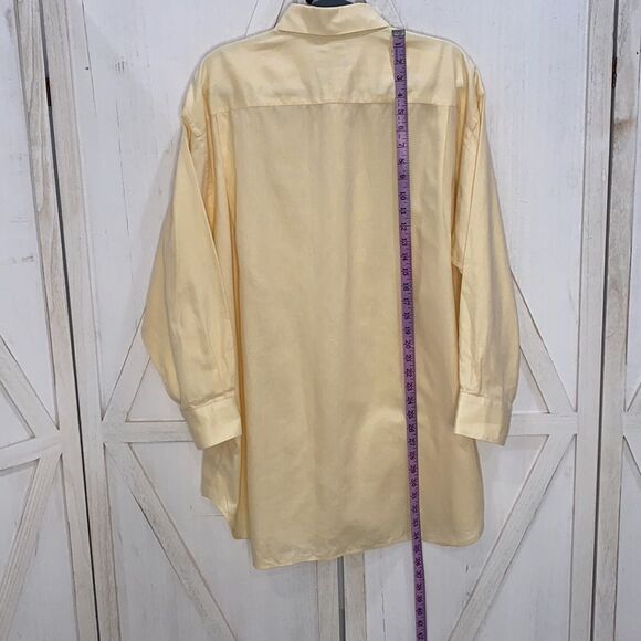Burberry London Men's Canary Yellow Button Down Dress Shirt Size 17 1/2 34 - Picture 6 of 10